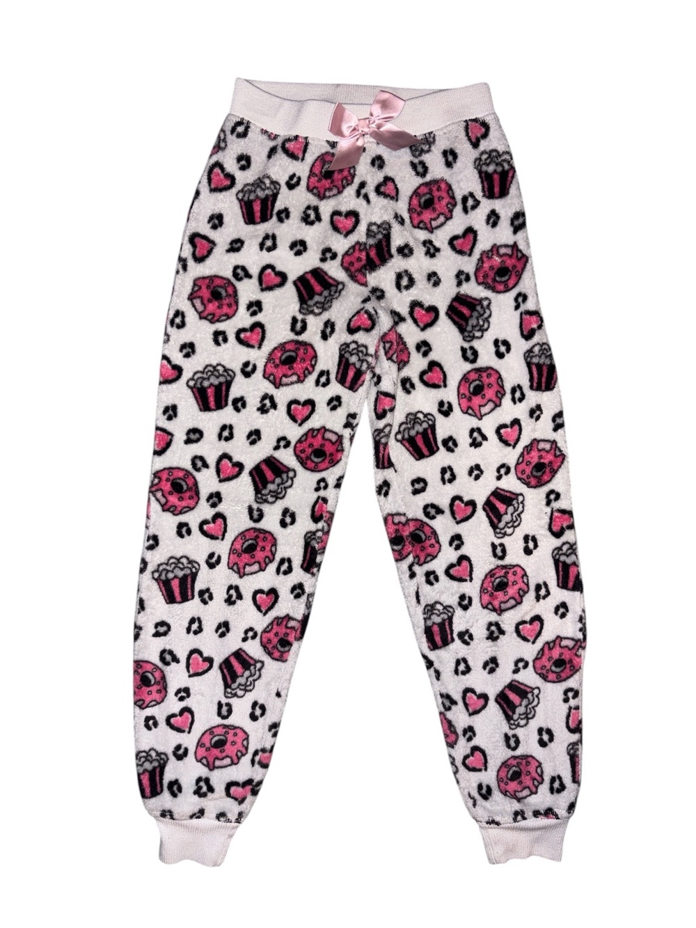 Girls Pink Donut & Cupcake Fleece Pajama Pants